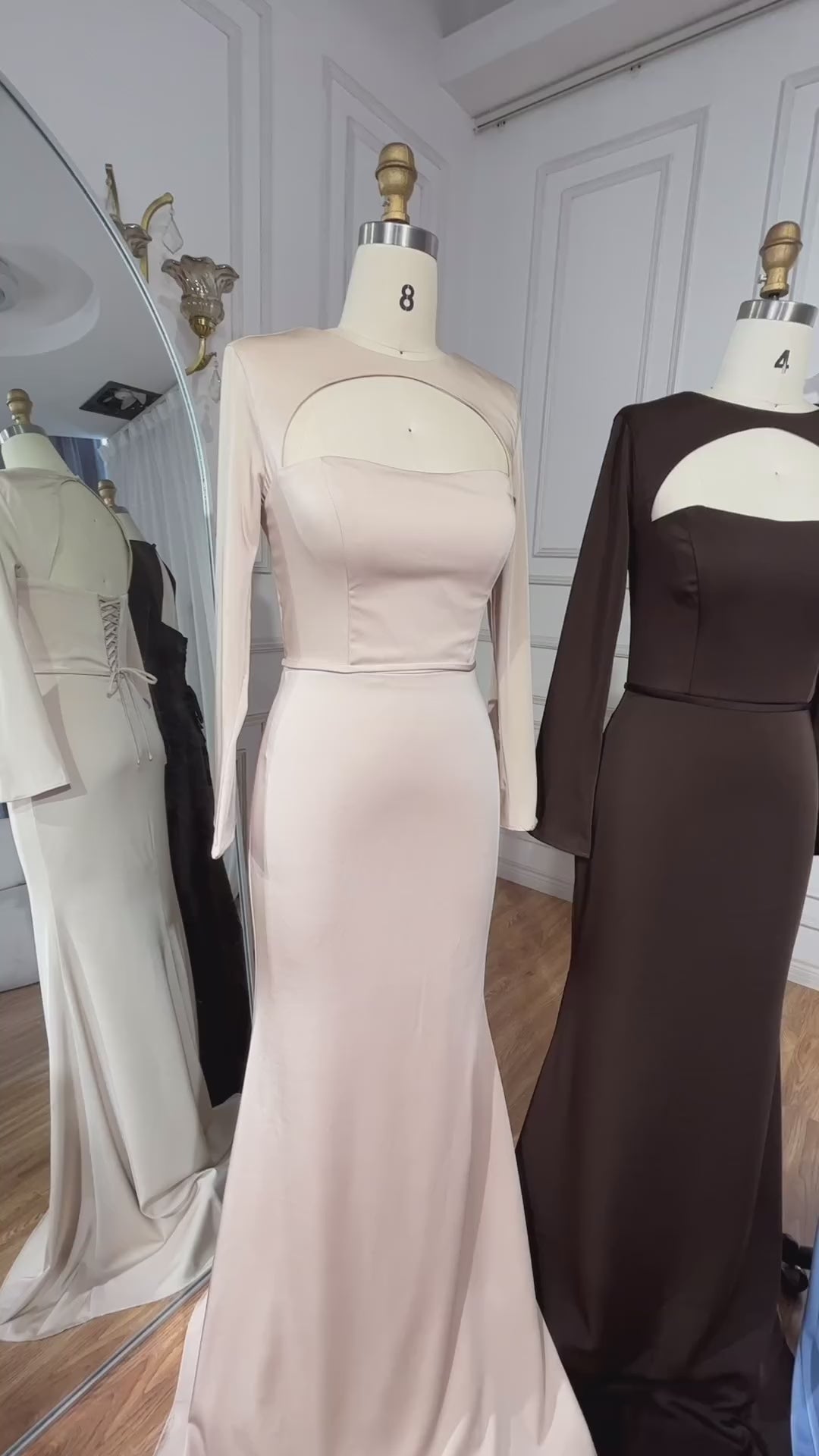 Luxury Dubai Blue Satin Mermaid Evening Dress Lace-Up Back LA72416