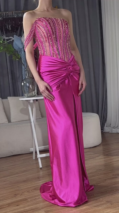 فساتين سهرة فاخرة من تصميم فوشيا في دبي، فستان للمناسبات الخاصة LA72669 